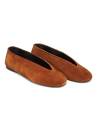 Corsage Suede Ballet Flats
