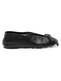 Corsage Leather Ballet Flats