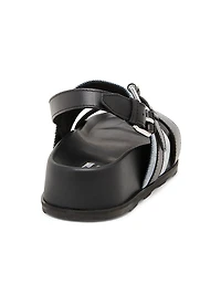 Tie-Me 40MM Denim & Leather Platform Sandals