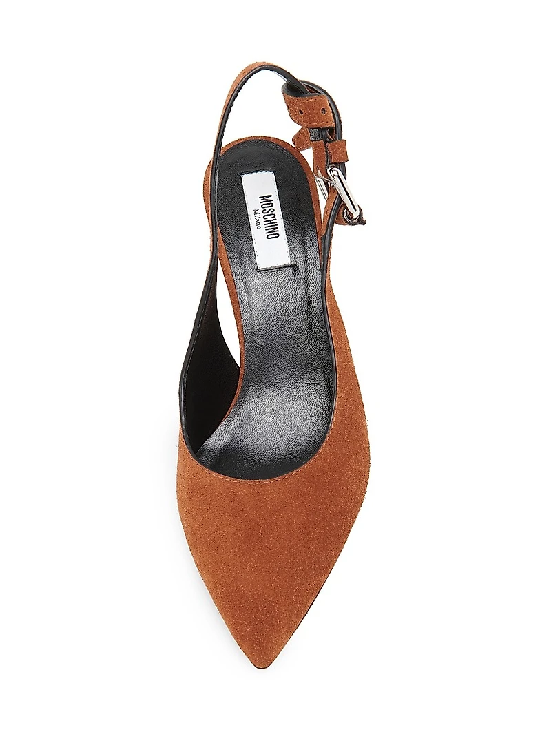 Tie-Me 55MM Suede Slingback Pumps