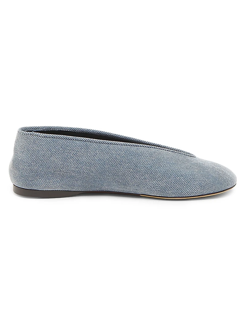 Corsage Denim Ballet Flats