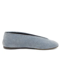 Corsage Denim Ballet Flats