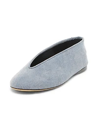 Corsage Denim Ballet Flats