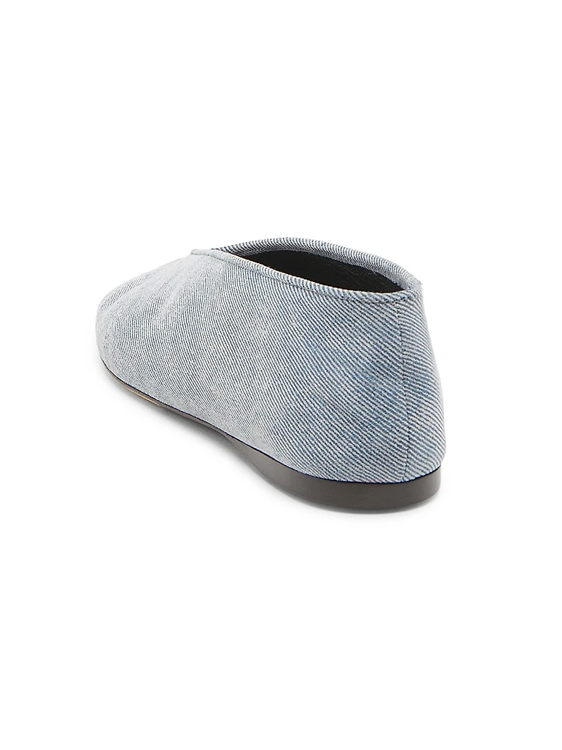 Corsage Denim Ballet Flats