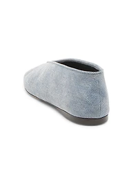 Corsage Denim Ballet Flats