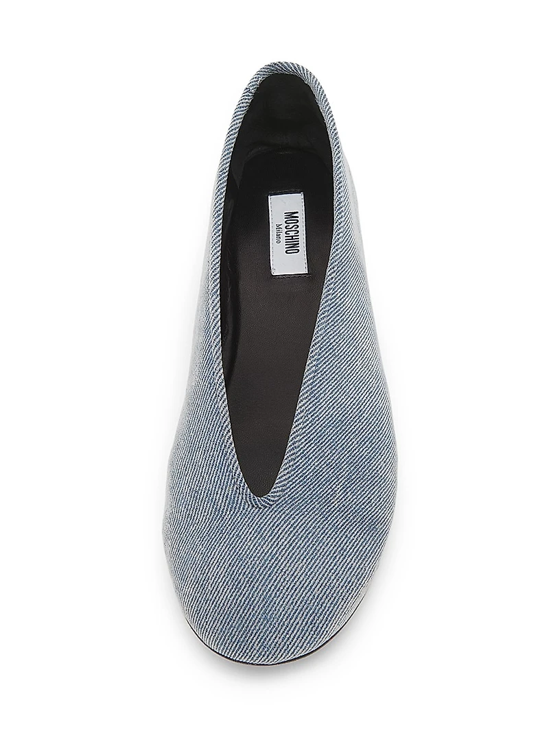 Corsage Denim Ballet Flats