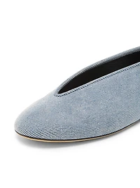 Corsage Denim Ballet Flats