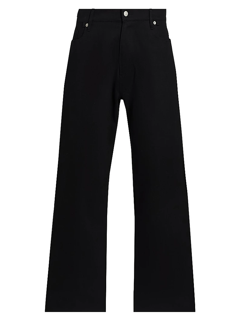Cotton Embellished Mid-Rise Straight-Leg Jeans