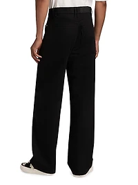 Cotton Embellished Mid-Rise Straight-Leg Jeans
