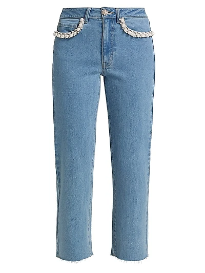 Baylor Embellished Crop Jeans