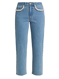 Baylor Embellished Crop Jeans