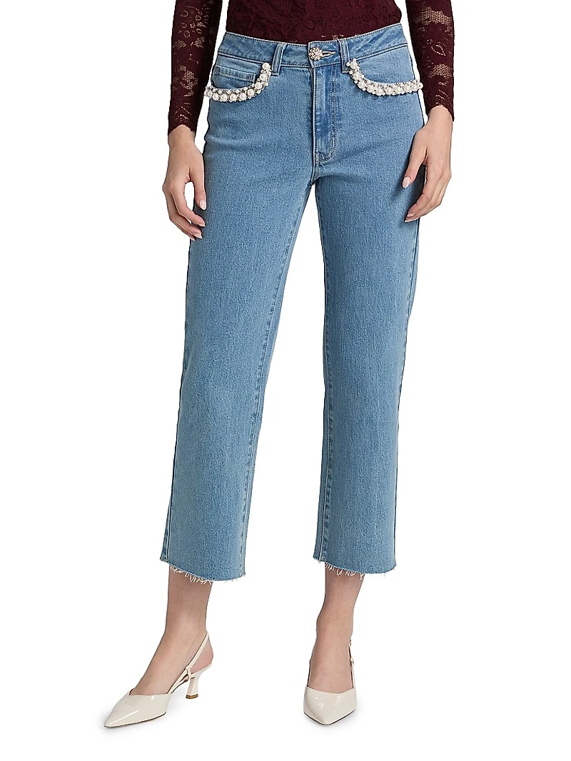 Baylor Embellished Crop Jeans