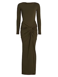 Sarlyn Crepe Long-Sleeve Maxi Dress