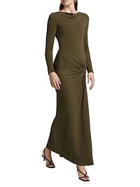 Sarlyn Crepe Long-Sleeve Maxi Dress