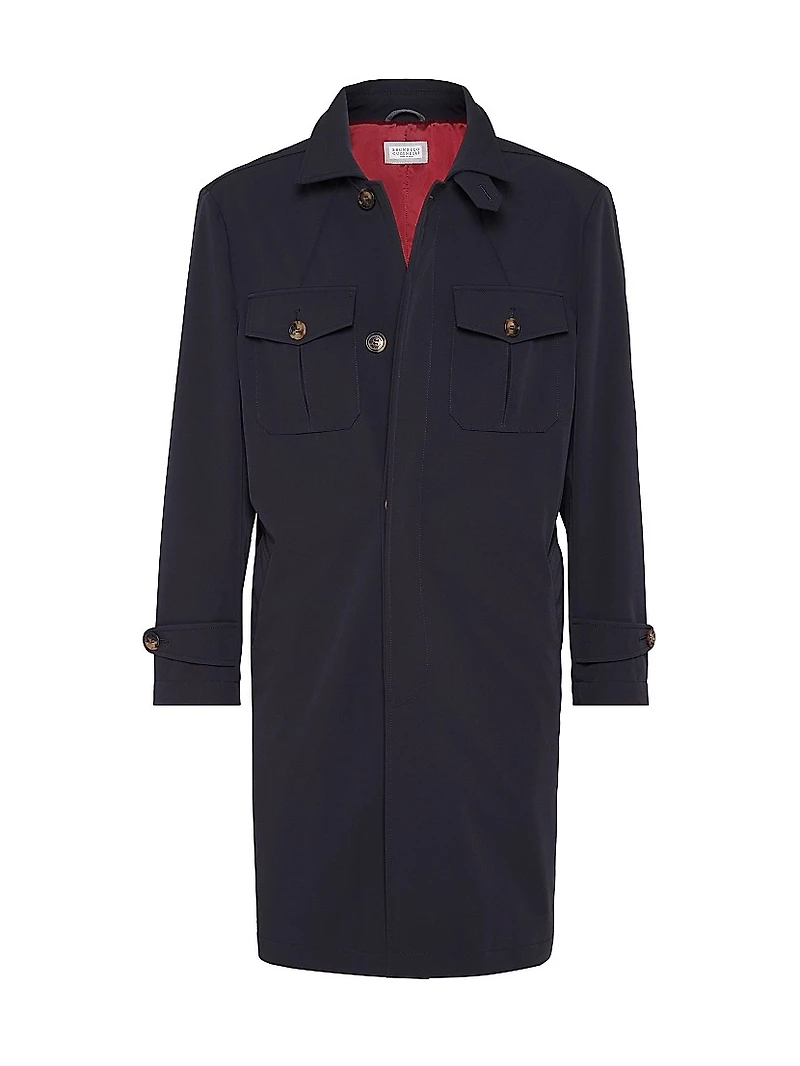 Stretch Bonded Nylon Four Pocket Redingote