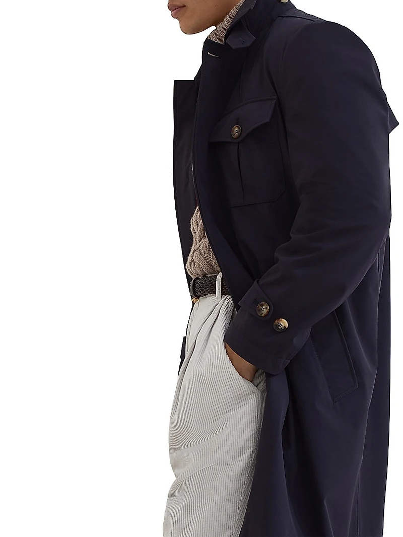 Stretch Bonded Nylon Four Pocket Redingote