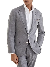 Cashmere and Silk Lightweight Flannel Deconstructed Blazer