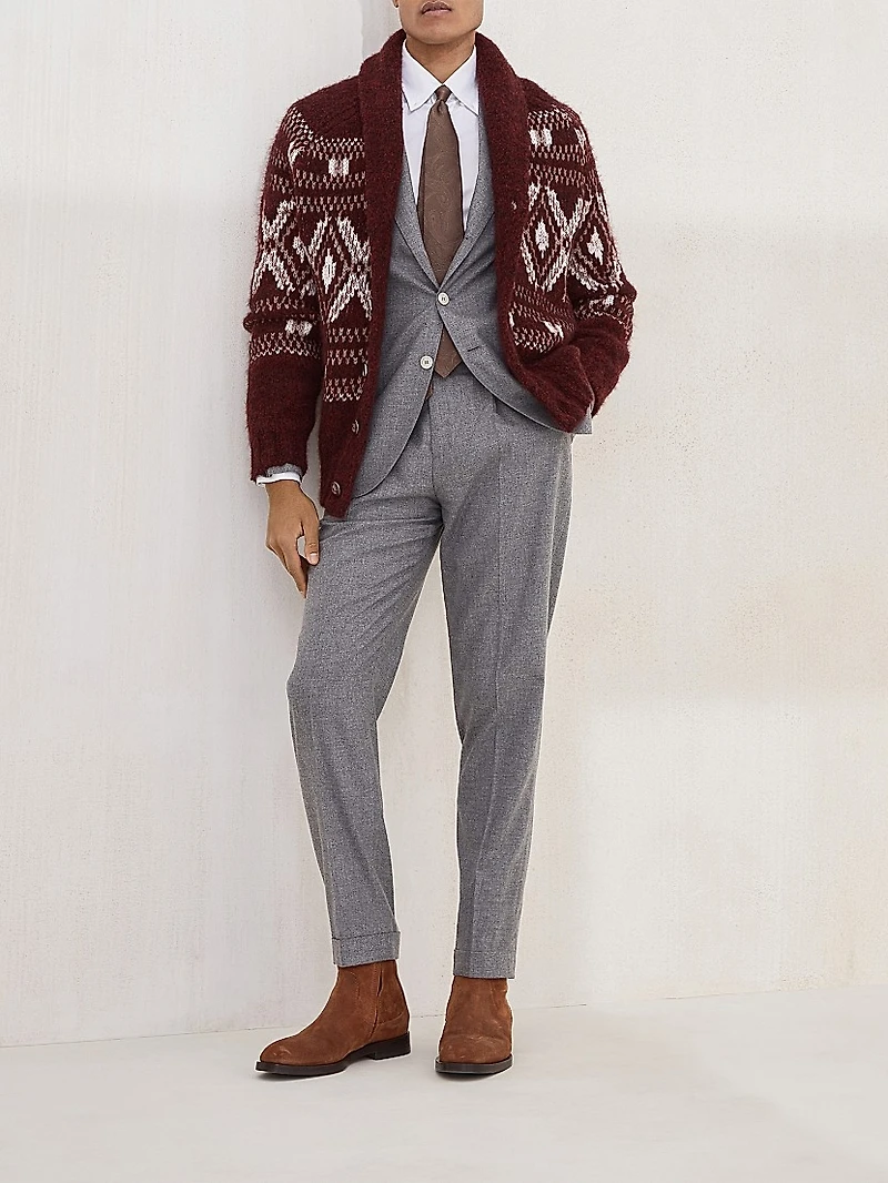 Cashmere and Silk Lightweight Flannel Deconstructed Blazer