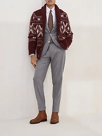 Cashmere and Silk Lightweight Flannel Deconstructed Blazer