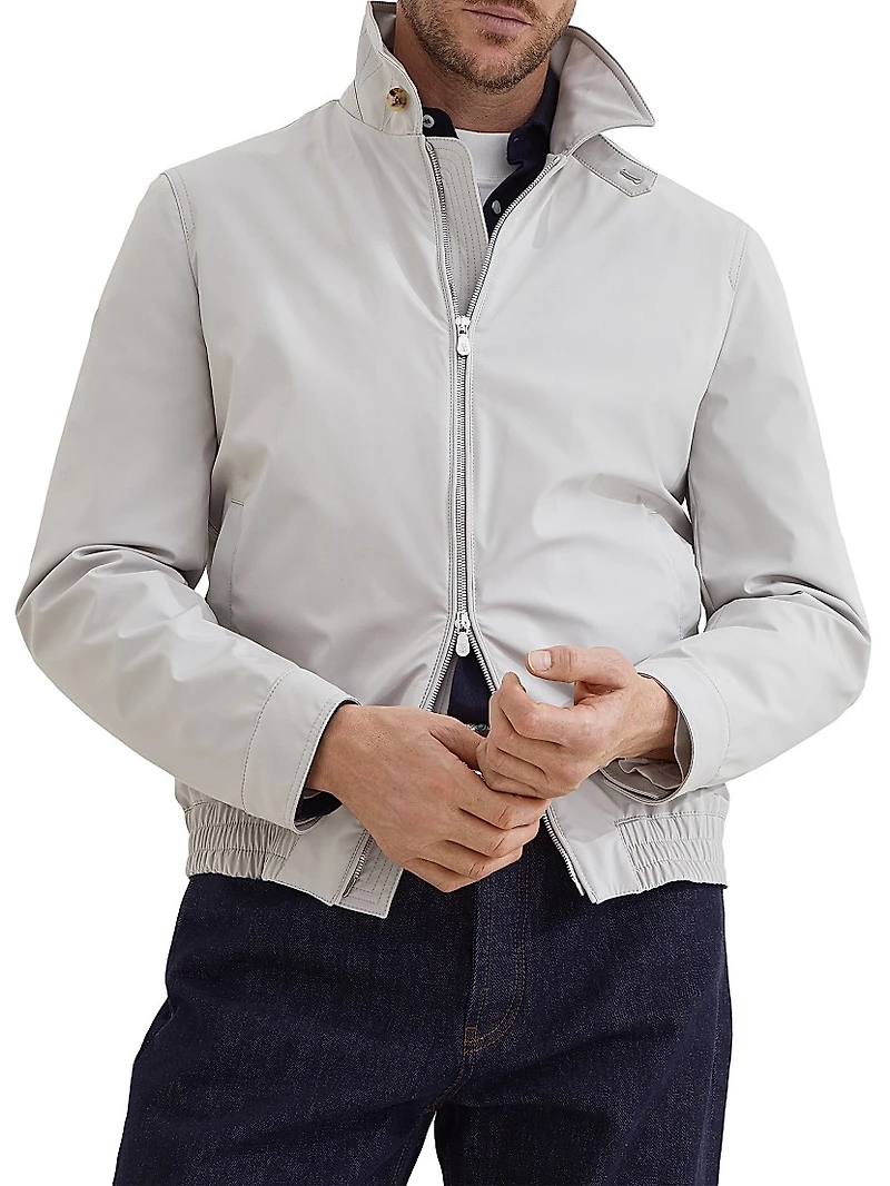 Stretch Bonded Nylon Bomber Jacket