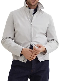 Stretch Bonded Nylon Bomber Jacket
