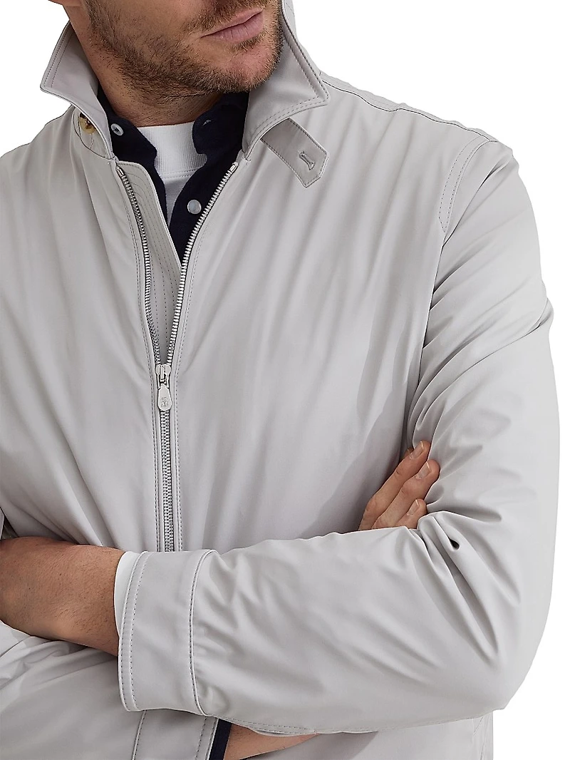 Stretch Bonded Nylon Bomber Jacket