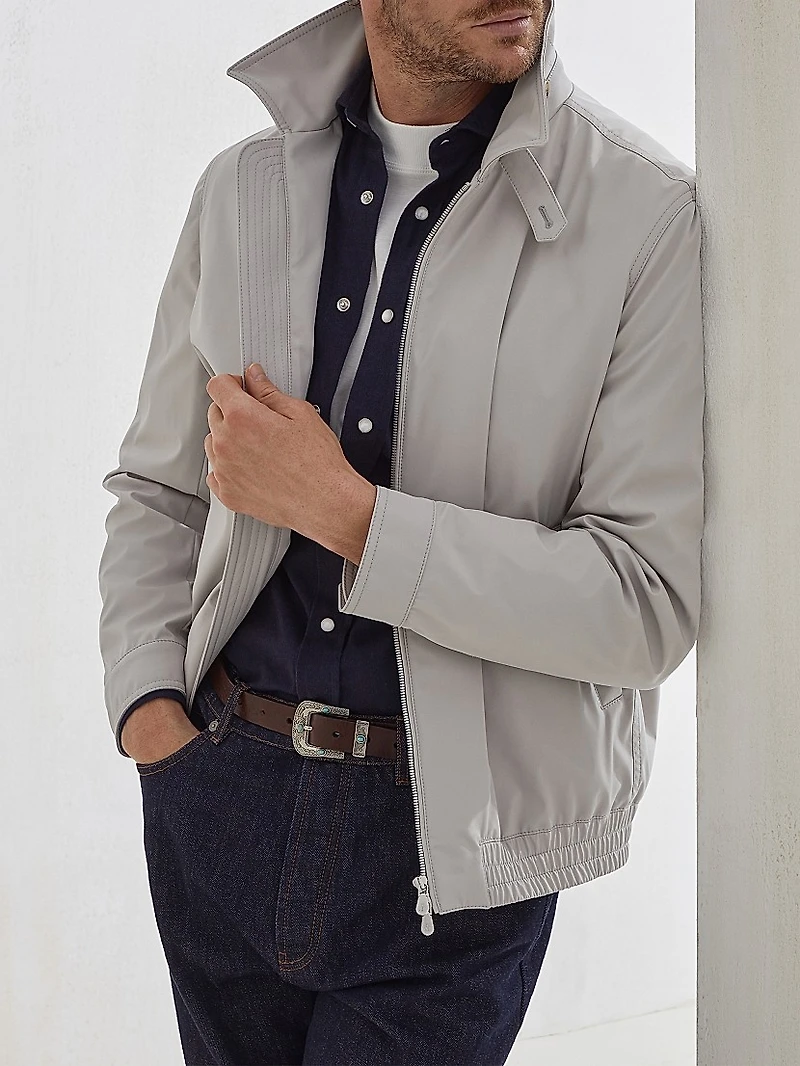 Stretch Bonded Nylon Bomber Jacket