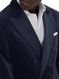 Cotton and Silk Velvet One a Half Breasted Tuxedo Jacket