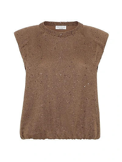 Linen and Silk Diamond Yarn Sweater Vest