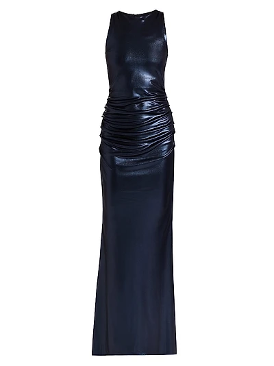 Zari Splendid Metallic Jersey Gown