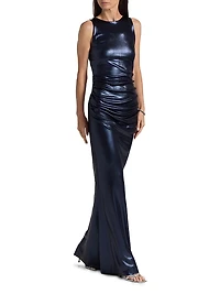 Zari Splendid Metallic Jersey Gown