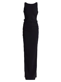 Eman Ruffled Jersey Sleeveless Gown