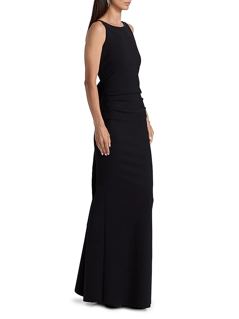 Eman Ruffled Jersey Sleeveless Gown