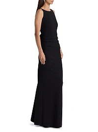 Eman Ruffled Jersey Sleeveless Gown