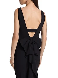 Eman Ruffled Jersey Sleeveless Gown