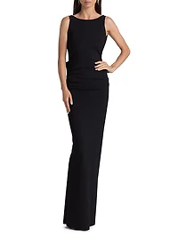 Eman Ruffled Jersey Sleeveless Gown