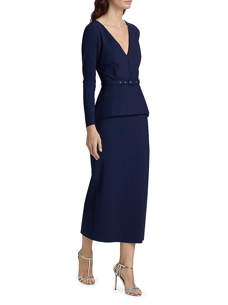 Siaka Jersey Belted Midi-Dress