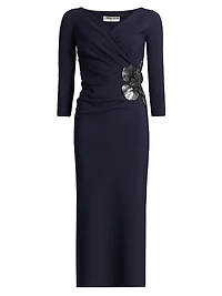 Onori Sequined Floral Cocktail Dress