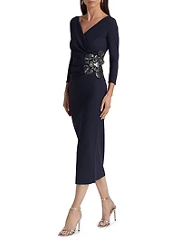 Onori Sequined Floral Cocktail Dress