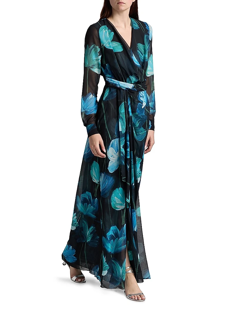 Flisky Floral Georgette Gown