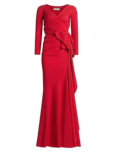 Maco Ruffled Stretch-Jersey Gown