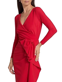 Maco Ruffled Stretch-Jersey Gown