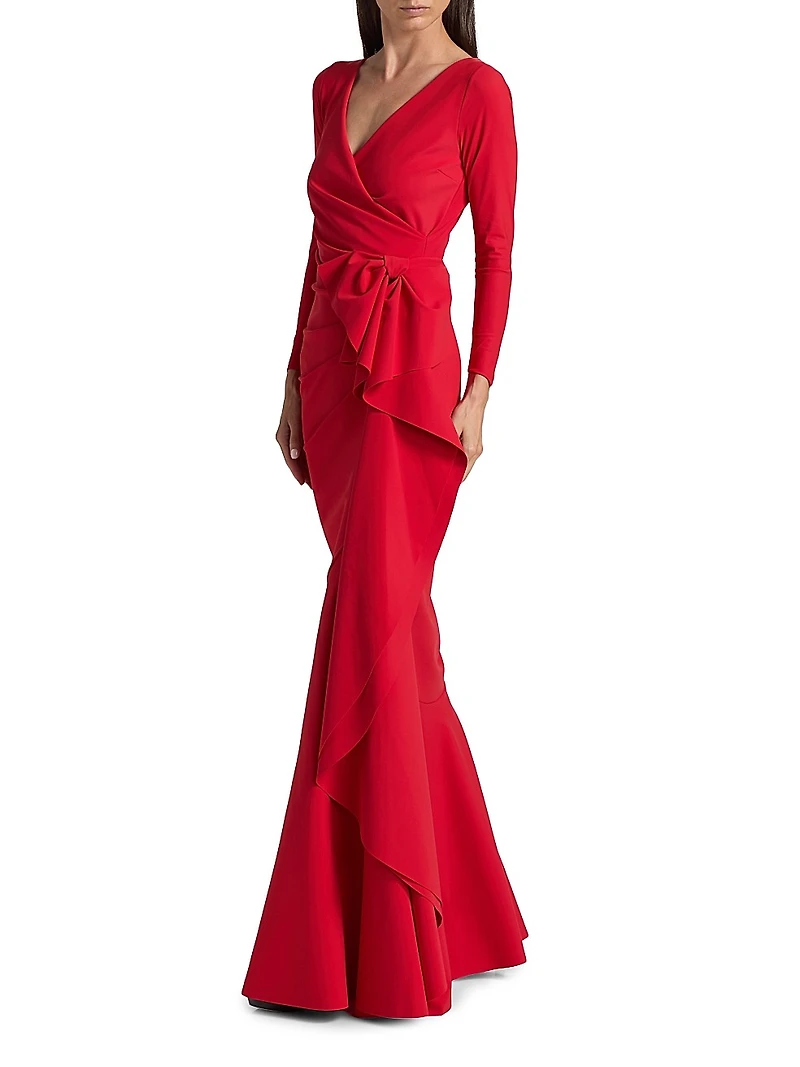 Maco Ruffled Stretch-Jersey Gown