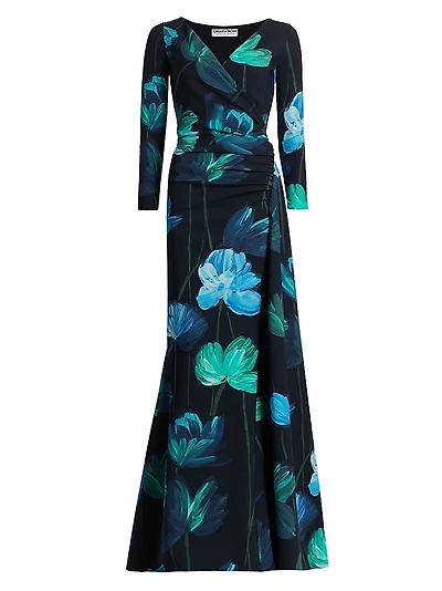 Koly Floral Stretch-Jersey Gown