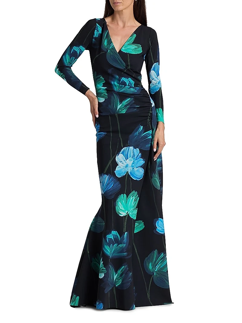 Koly Floral Stretch-Jersey Gown