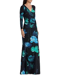 Koly Floral Stretch-Jersey Gown