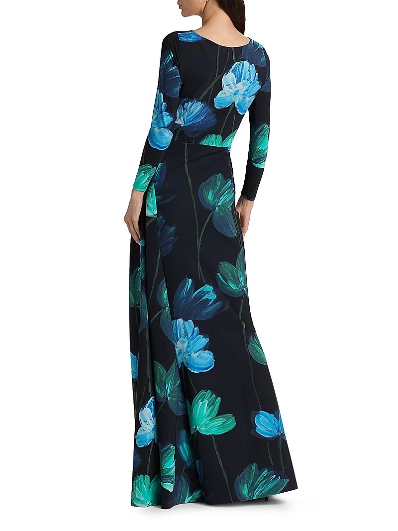 Koly Floral Stretch-Jersey Gown