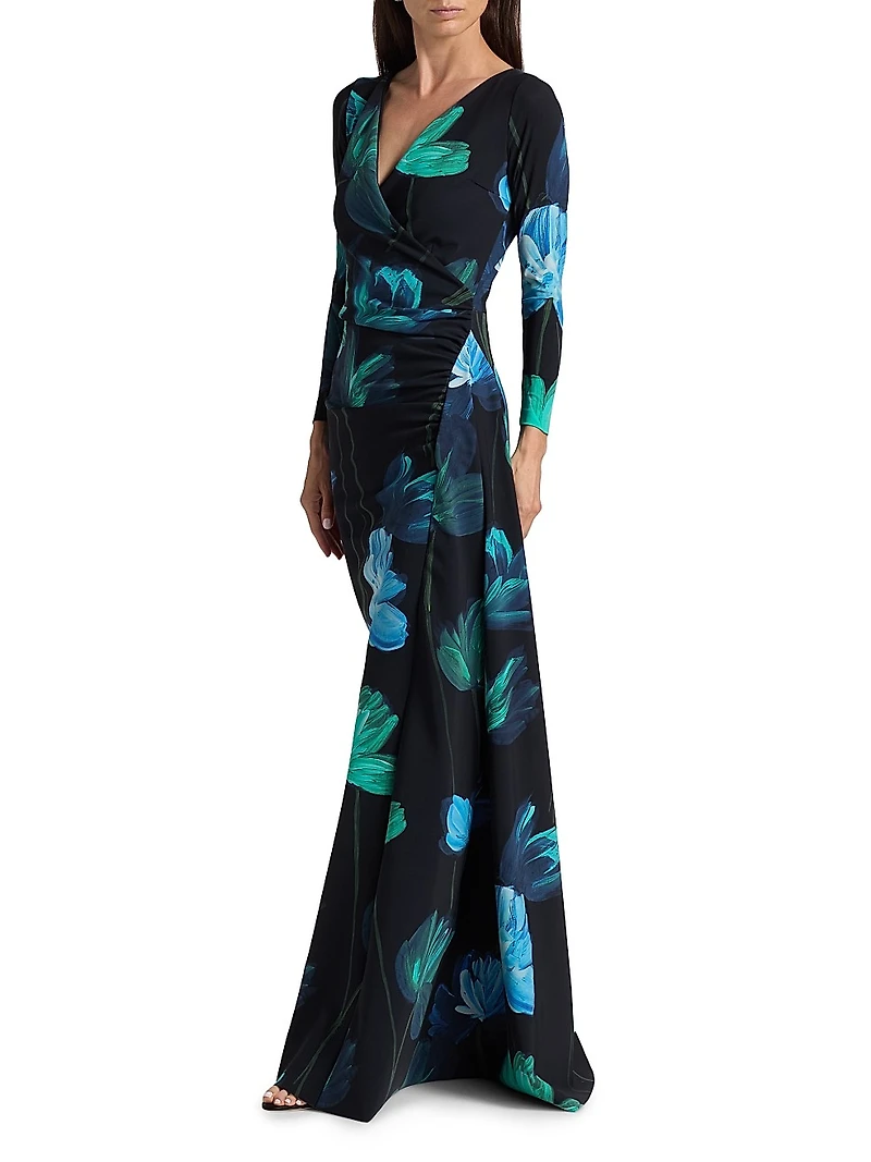 Koly Floral Stretch-Jersey Gown
