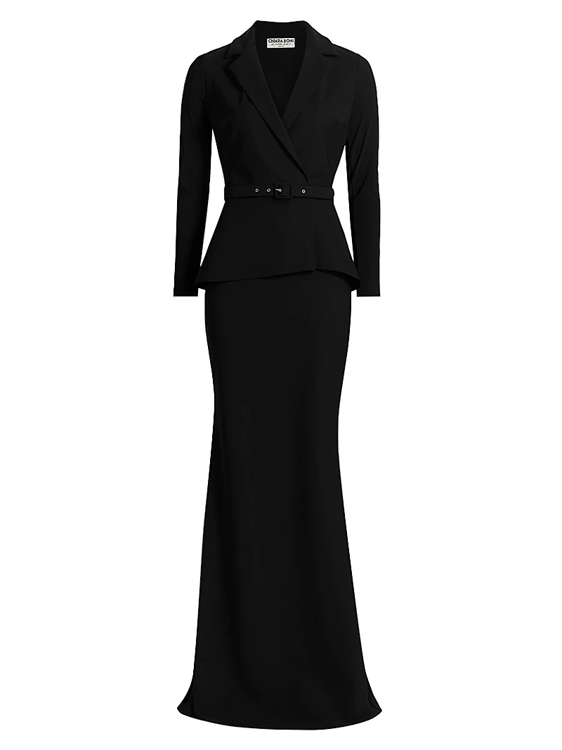 Thadira Jersey V-Neck Gown