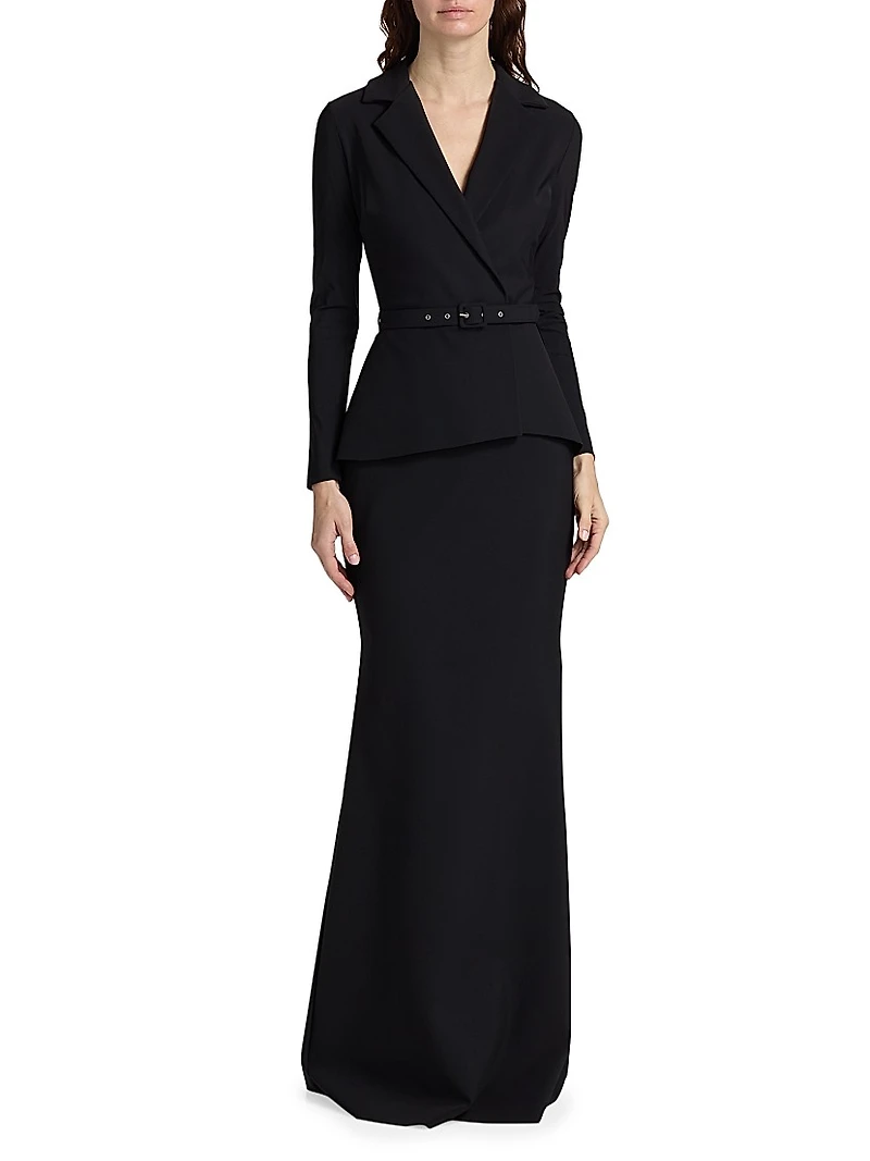 Thadira Jersey V-Neck Gown